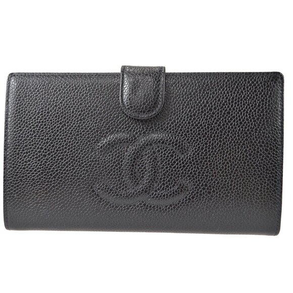 Chanel Long Wallet Black Calfskin - Picture 1 of 16